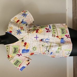Disney Winnie the Pooh Scrub Top Size XS